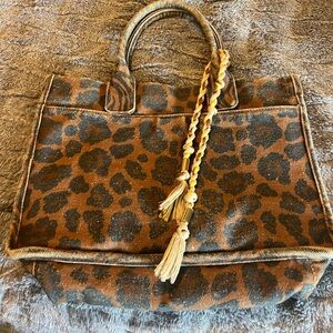 Vince Camuto Leopard Print Tote Bag